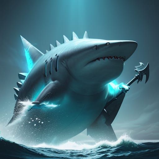 Epic Cinematic Shark-Like Creature in Silvery Sheen
