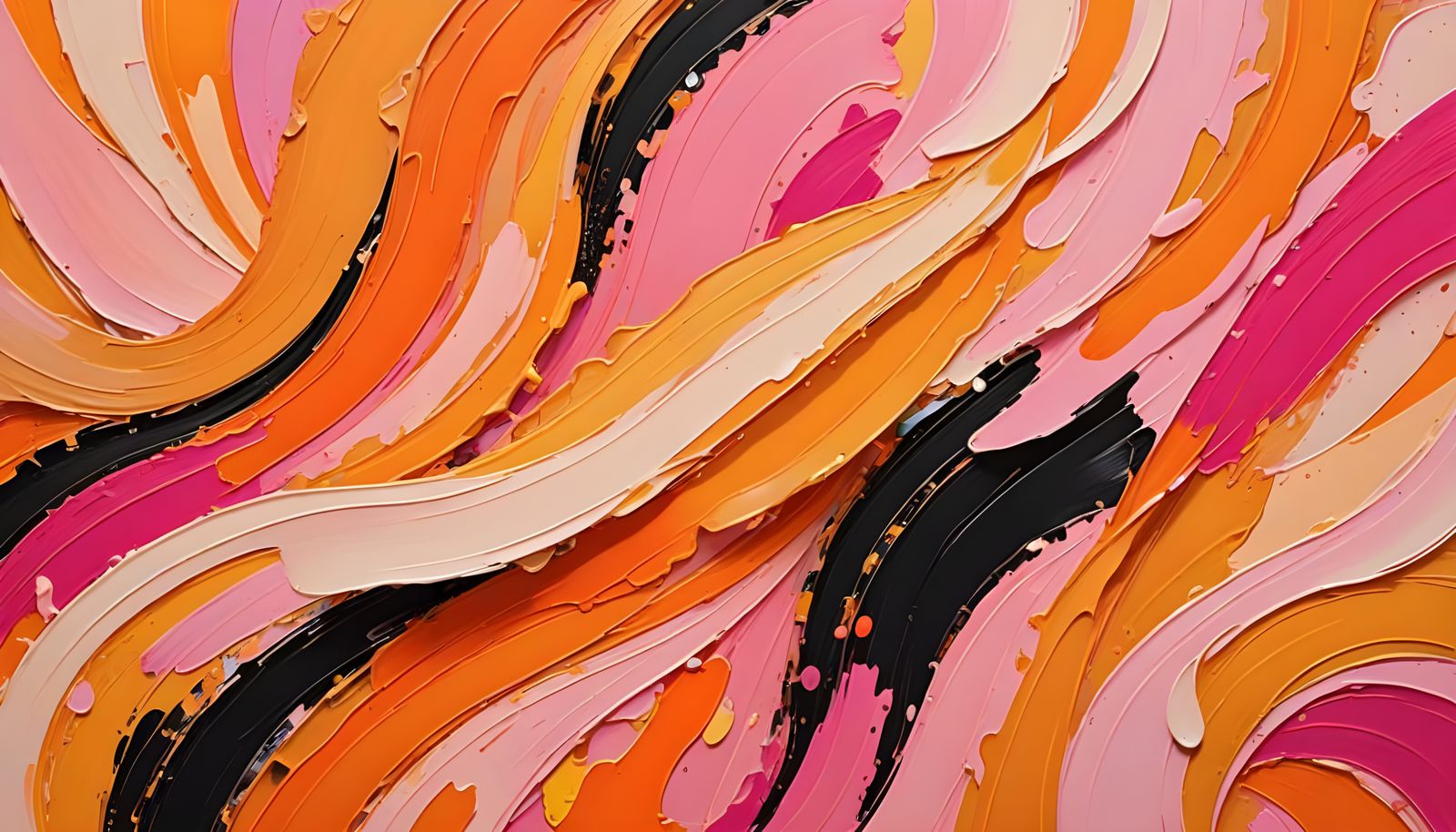 Abstract Curves in Pink and Orange Hues