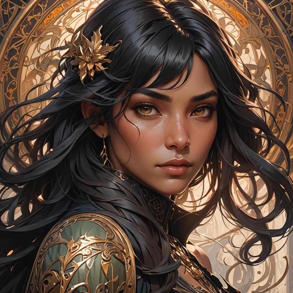 Love Witch Portrait in Hyperdetailed Digital Art