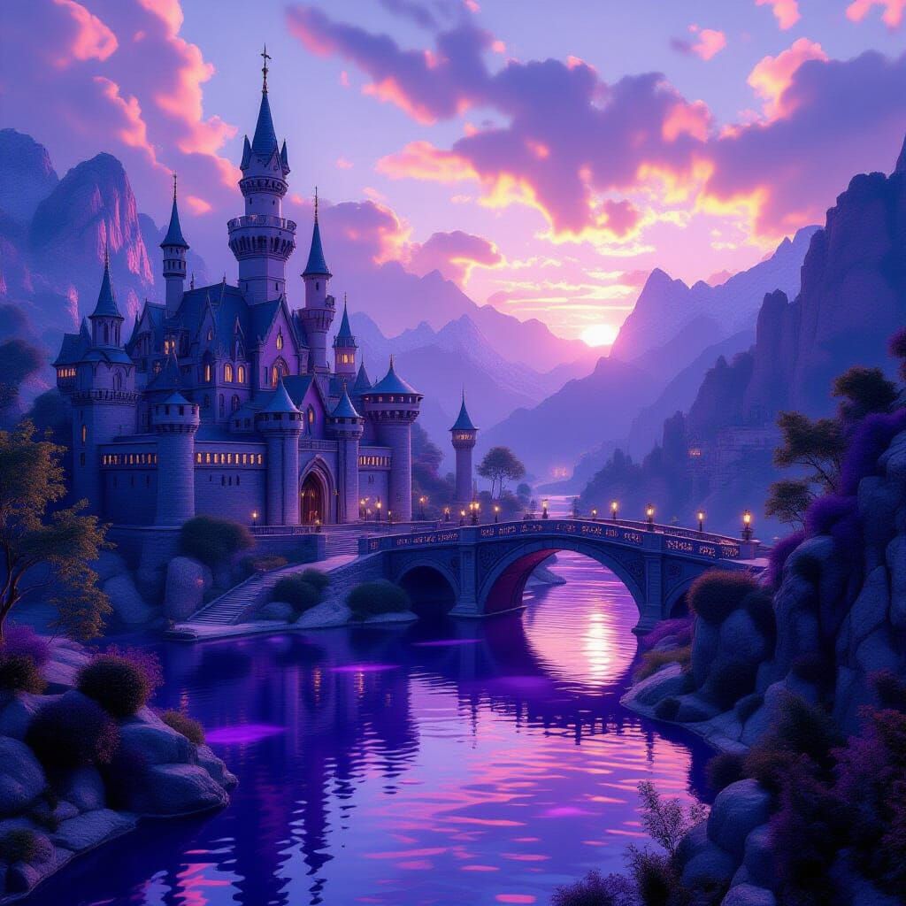 Fantastical Purple Castle Concept Art
