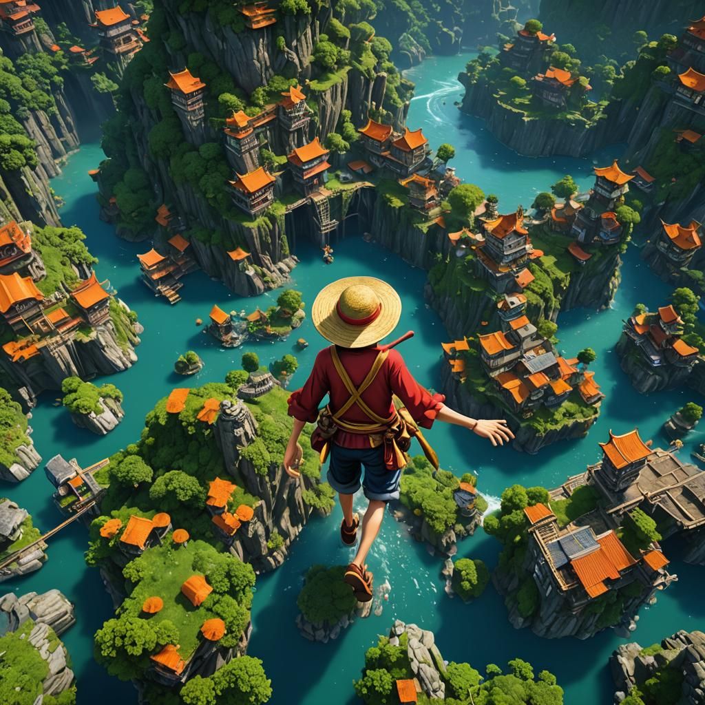 Detailed Matte Painting of Luffy in 8K