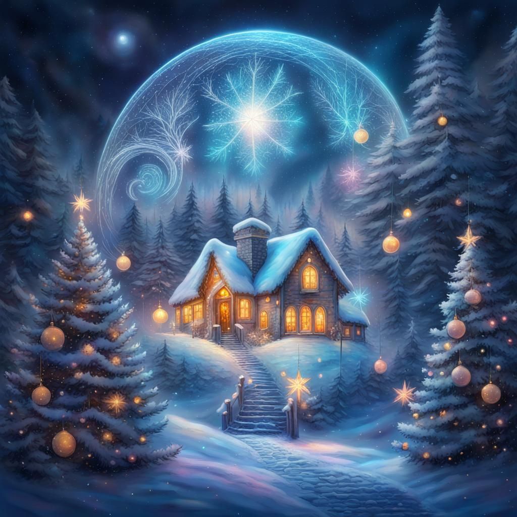 Magical Christmas Winter Wonderland in Cosmic Style