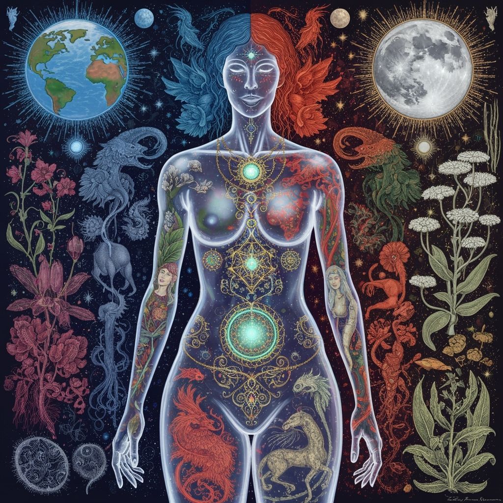 Ethereal Mindscape: Earth and Moon Intertwined