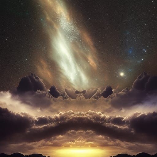Galactic Night Sky in Digital Matte Painting