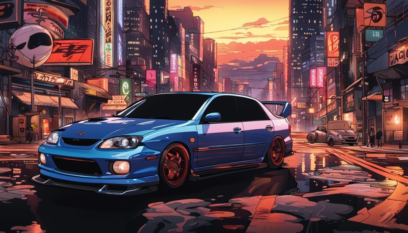 Cartoon Style Subaru WRX