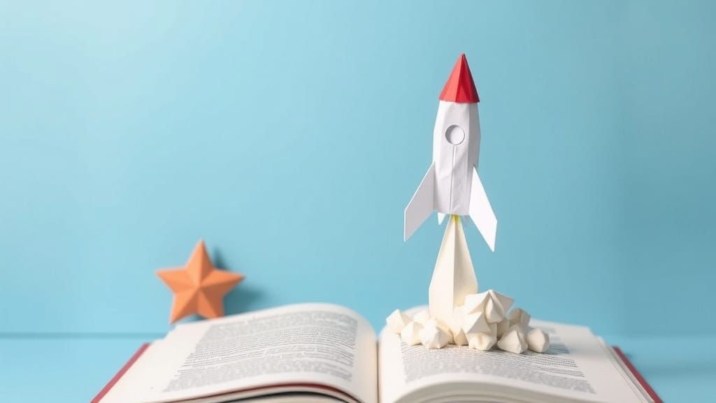 Origami Rocket Launching from Open Book