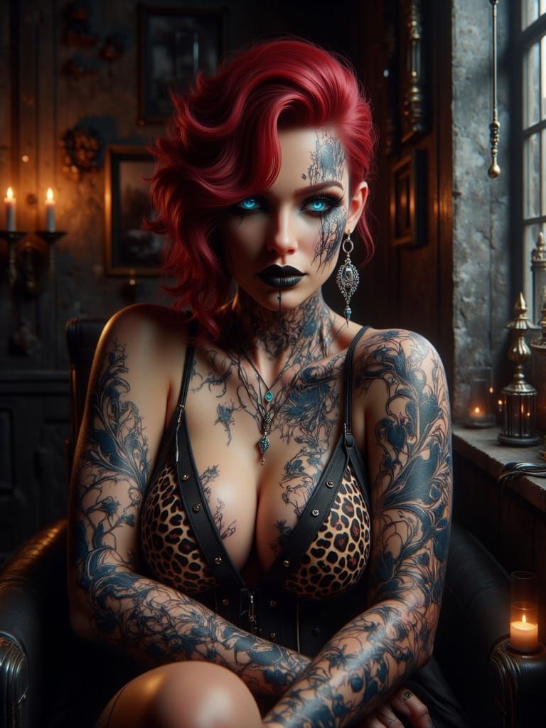 Curvy Moroccan Queen in Punk Style Matte Painting