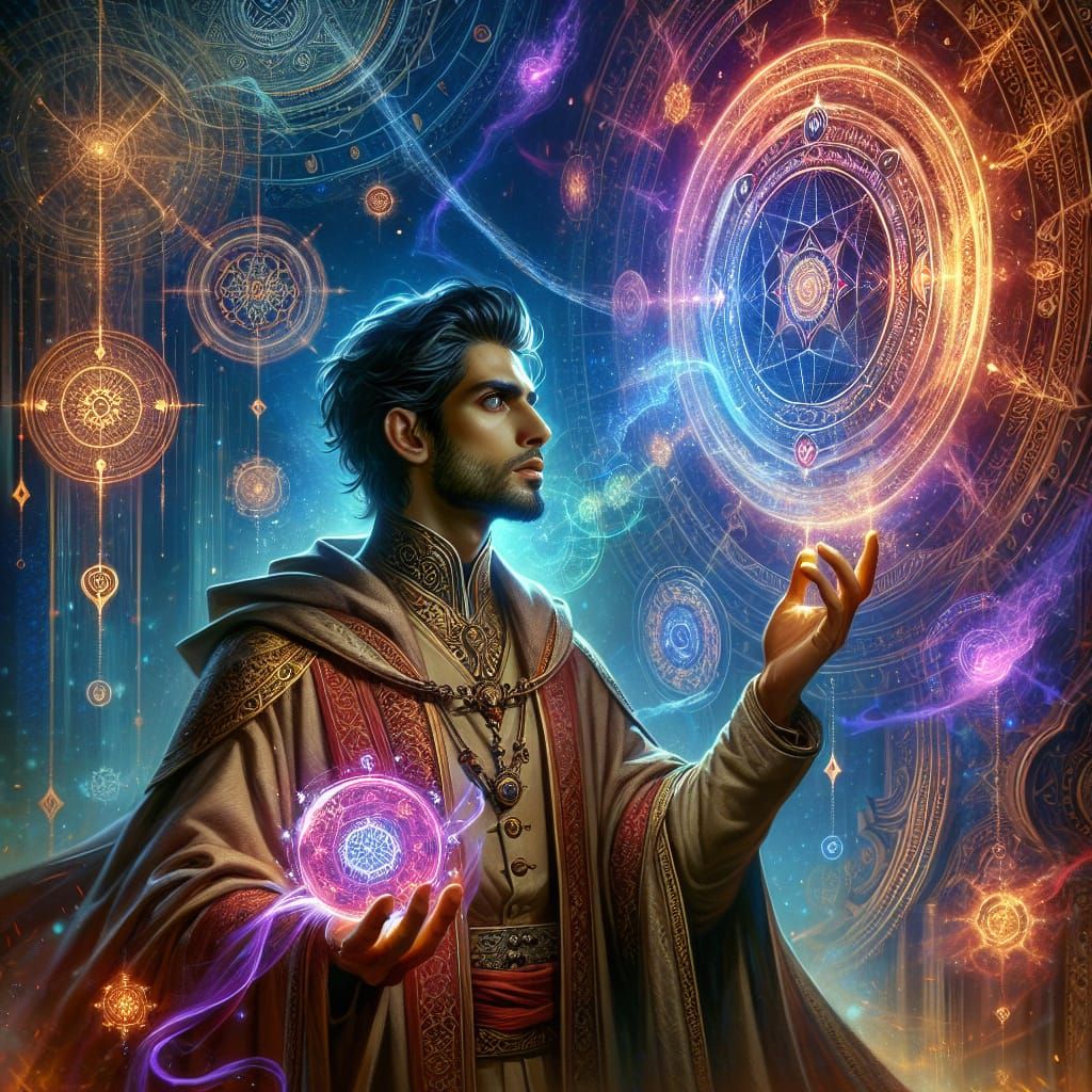 Warlock Conjures Radiant Portal to Enchanted Realm