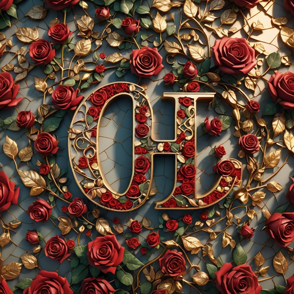 Red Mosaic Roses Spell CARE: Fantasy Concept Art