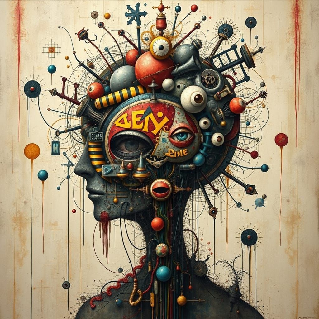 Intricate Hypercomplex Abstraction in Surrealist Style