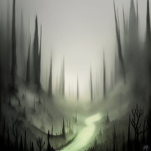 Misty Landscape: Graffiti Art in Polychromatic Detail