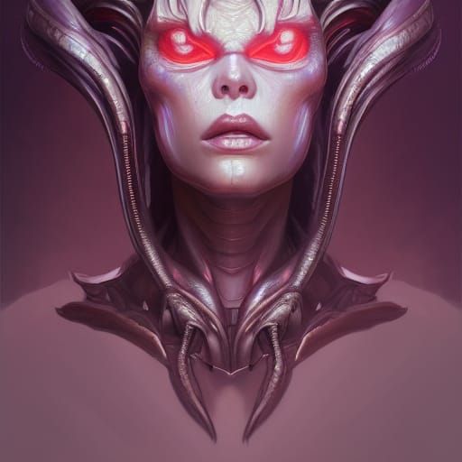 Detailed Portrait of an Alien Queen in Unreal Engine