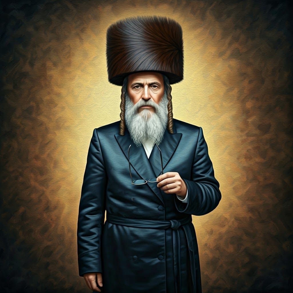 גבר חרדי חסידי עם שיער קצוץ 00 ושתי פיאות =שיערות מתולתלים ל...