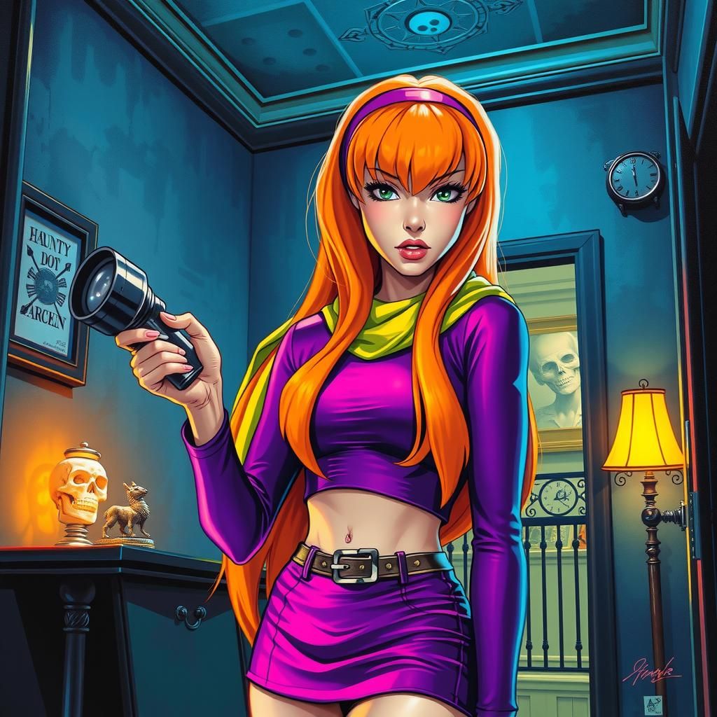 Daphne in Retro 80s Sci-Fi Cyberpunk Style