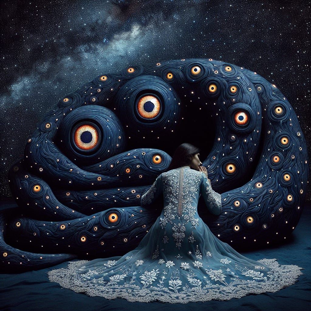 Cosmic Embrace Under Starlit Sky