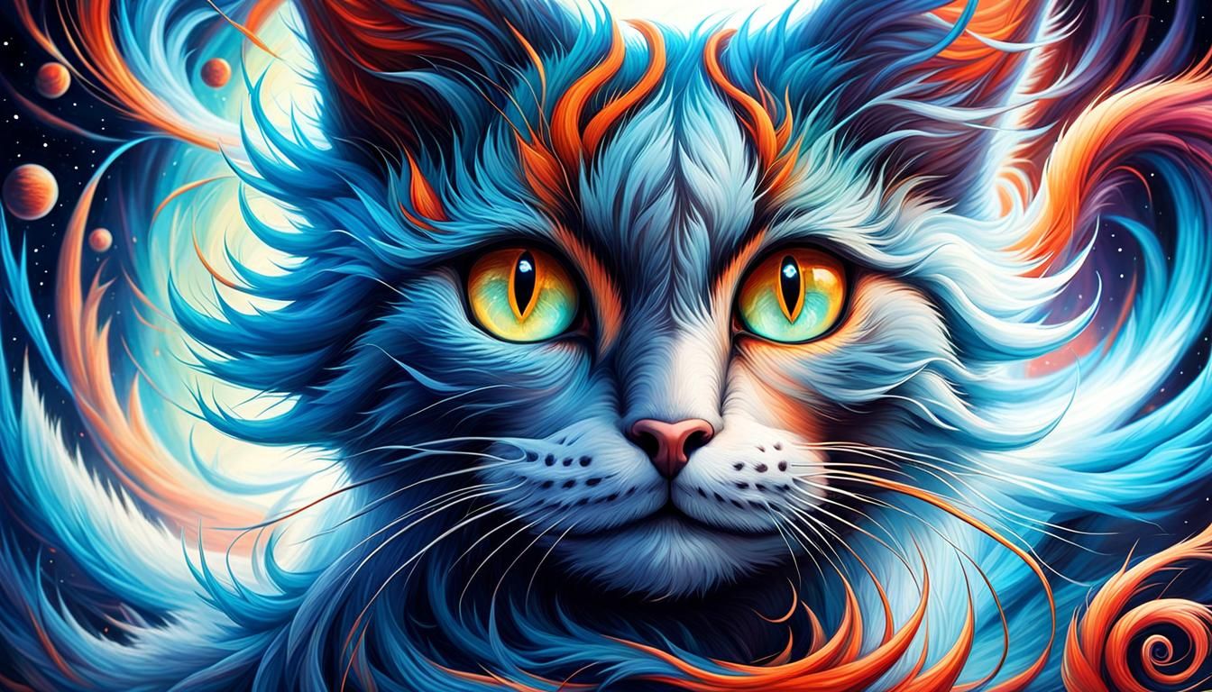 Psychedelic Furry: Ashfur in Fibonacci Spiral