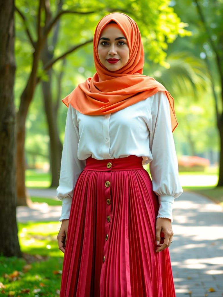 Serene German Hijabi in Vibrant Pastel Colors