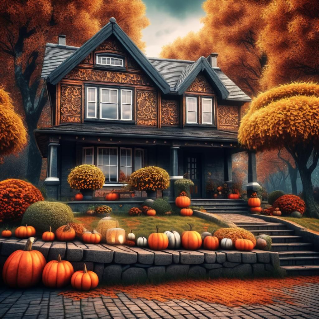 Cozy Autumn Home in Hyperrealistic Detail