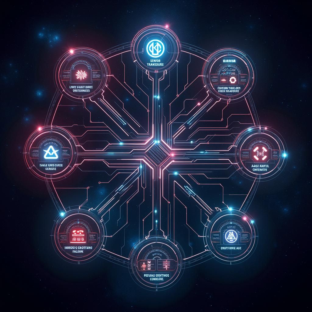 Sci-Fi Sensor Diagram in Retro-Futuristic Style