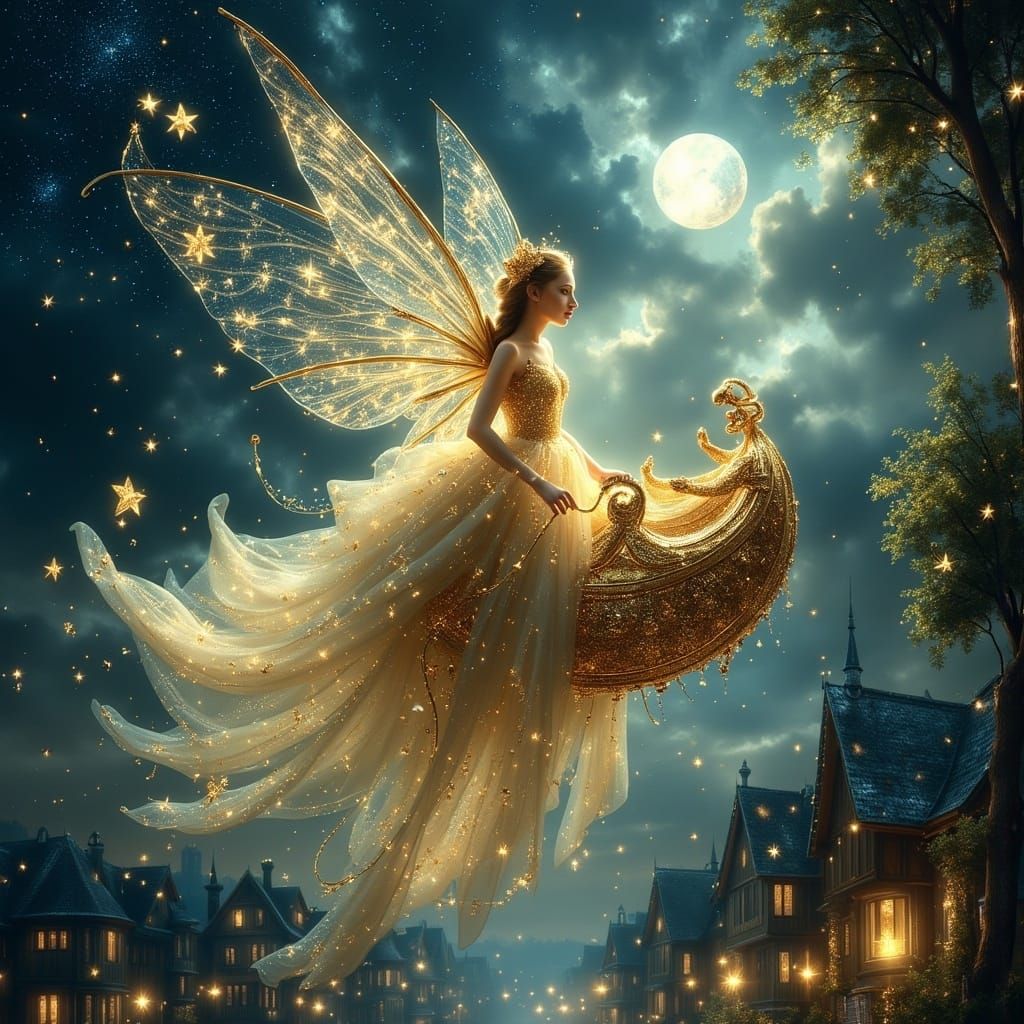 Ethereal Queen Mab Rides Starlit Dream Carriage Through Tudo...