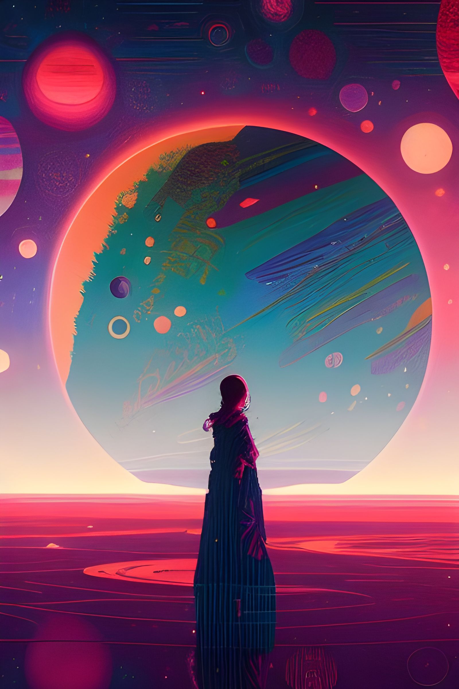 Planetary Portrait in Romantic Expressionist Style