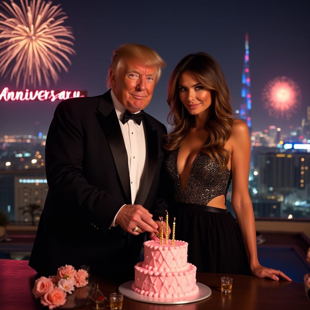 Anniversary Celebration on Dubai Rooftop in Nagel Style