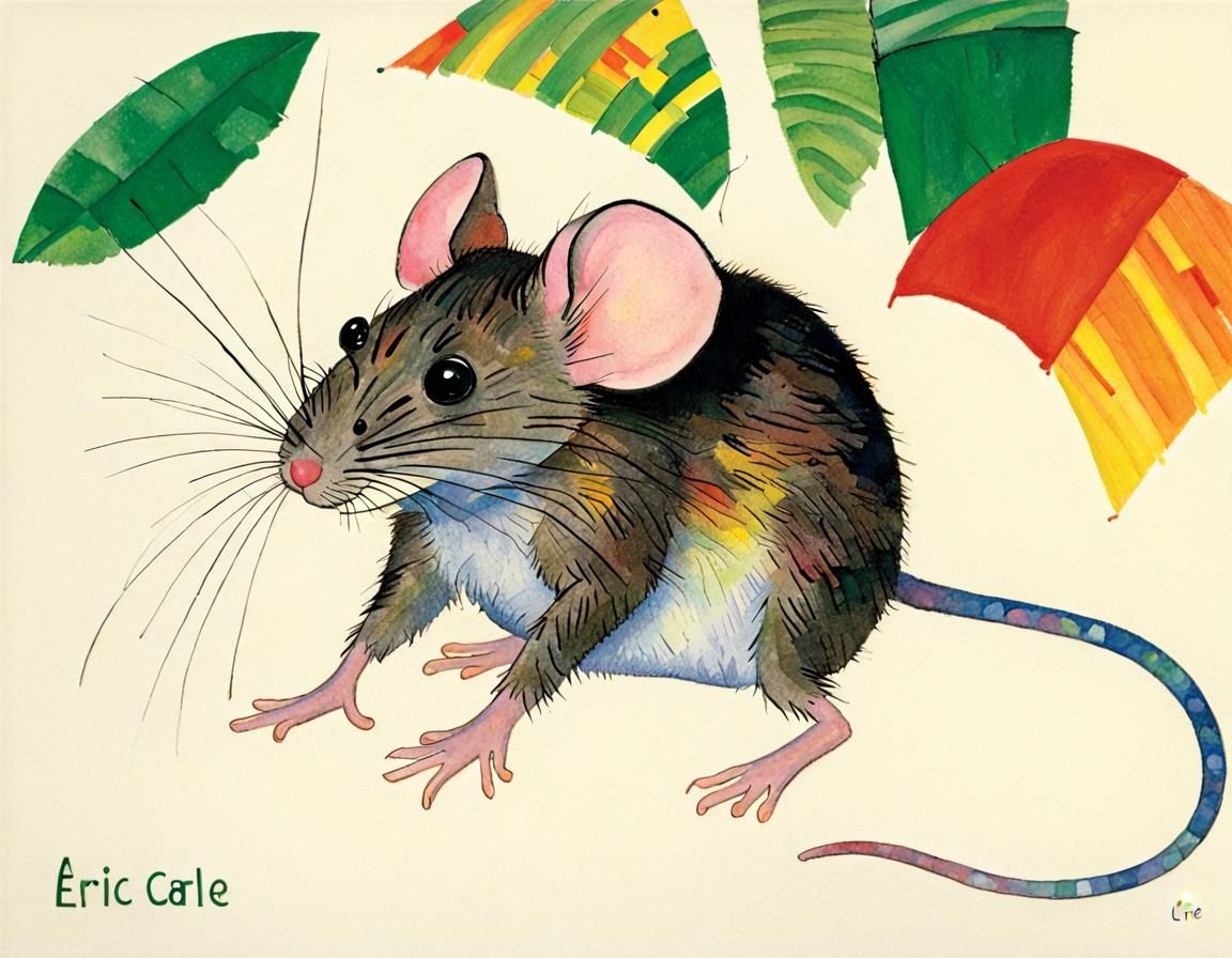 Mouse in Eric Carle Style