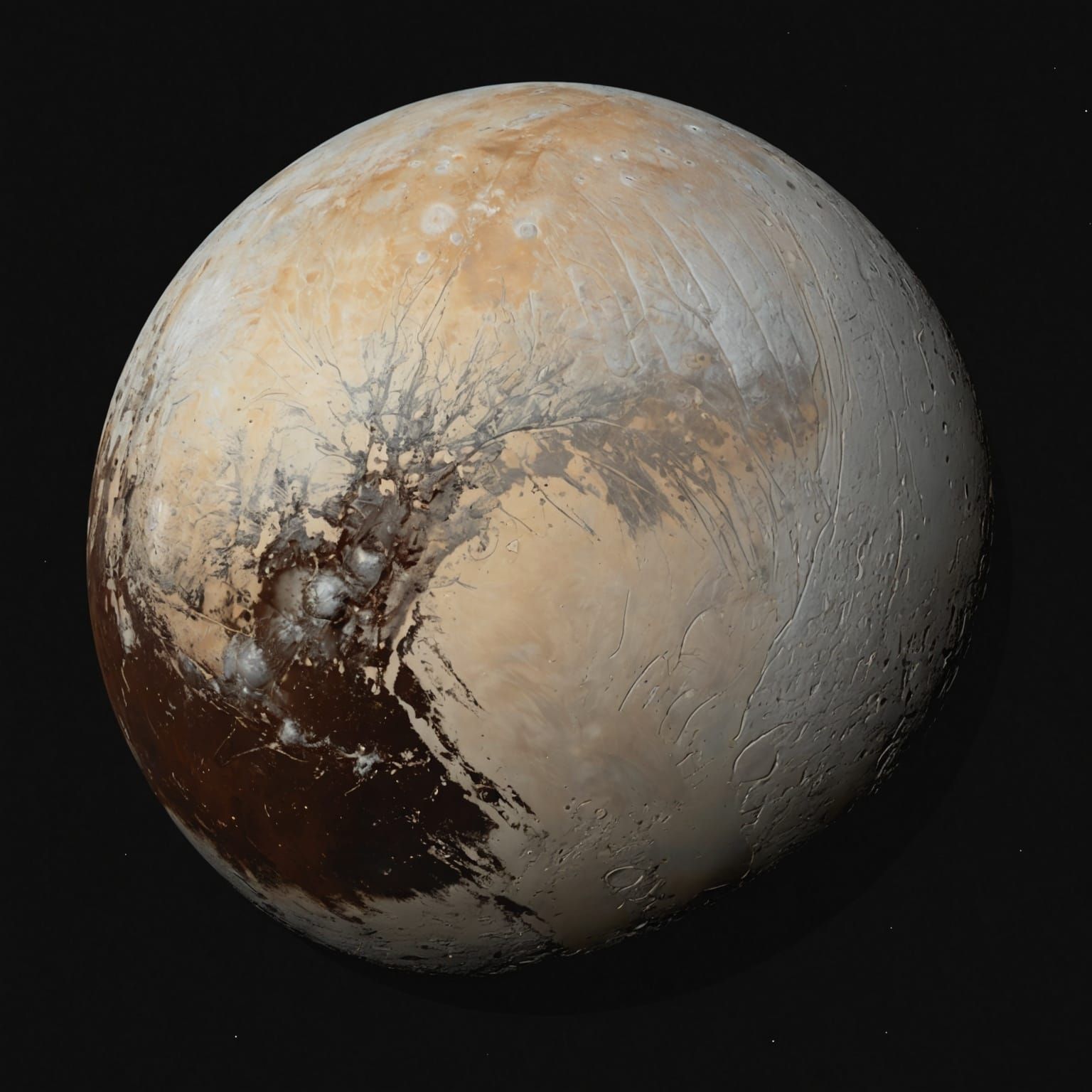 Photorealistic Pluto as Seen by Hubble Telescope