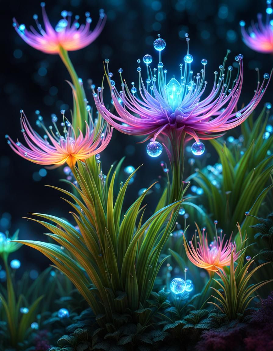 Surreal Glowing Plants Form Fantasy Portal
