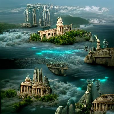 Detailed Matte Painting of the Lost City Atlantis