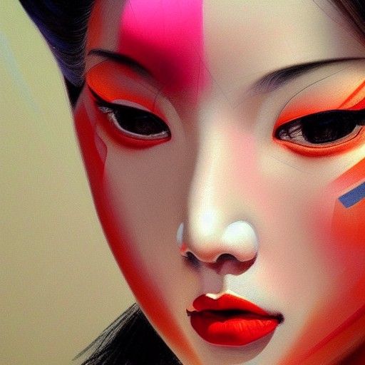 Geisha Portrait in James Gurney Style