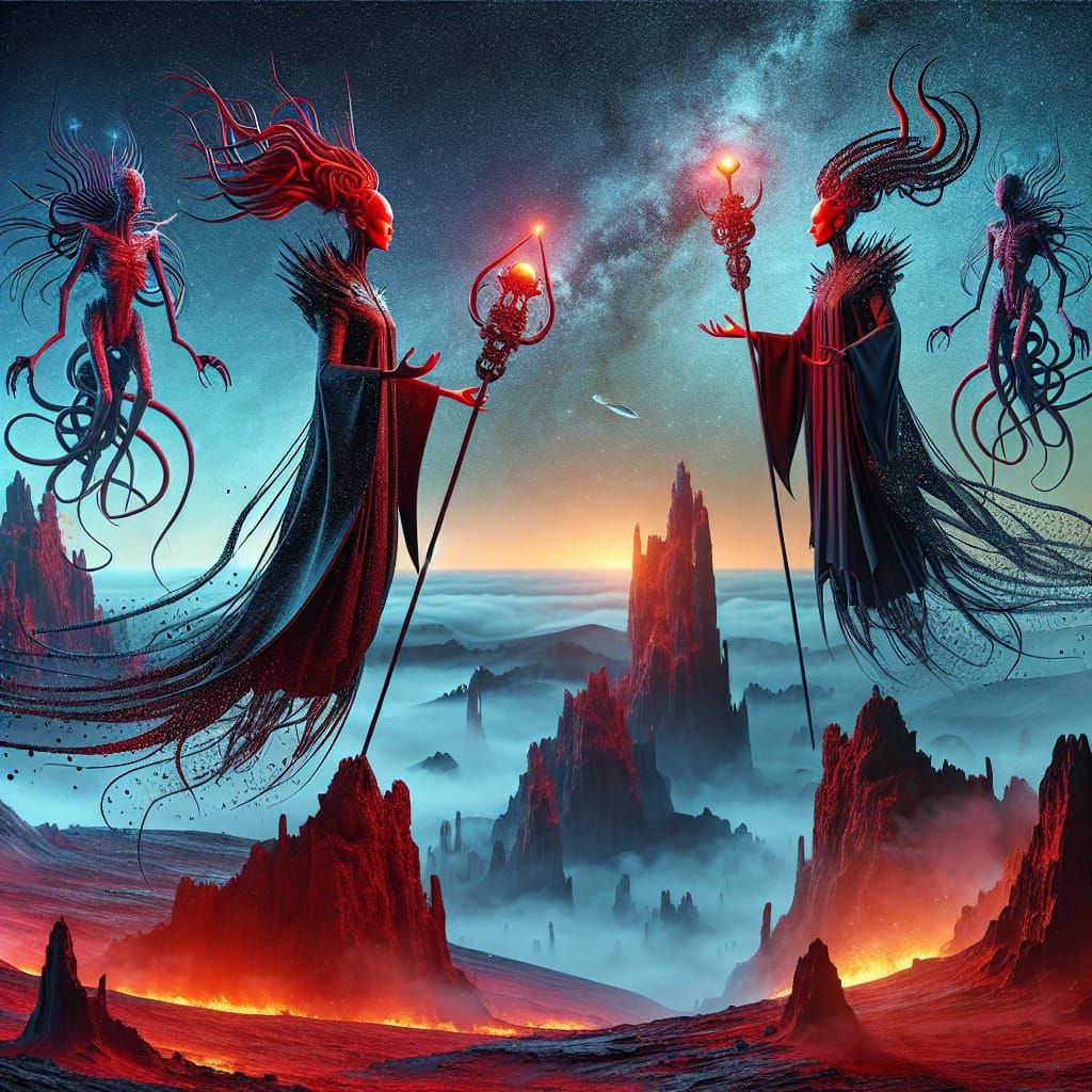 Alien Confrontation on a Paranormal Planet: Digital Matte Pa...