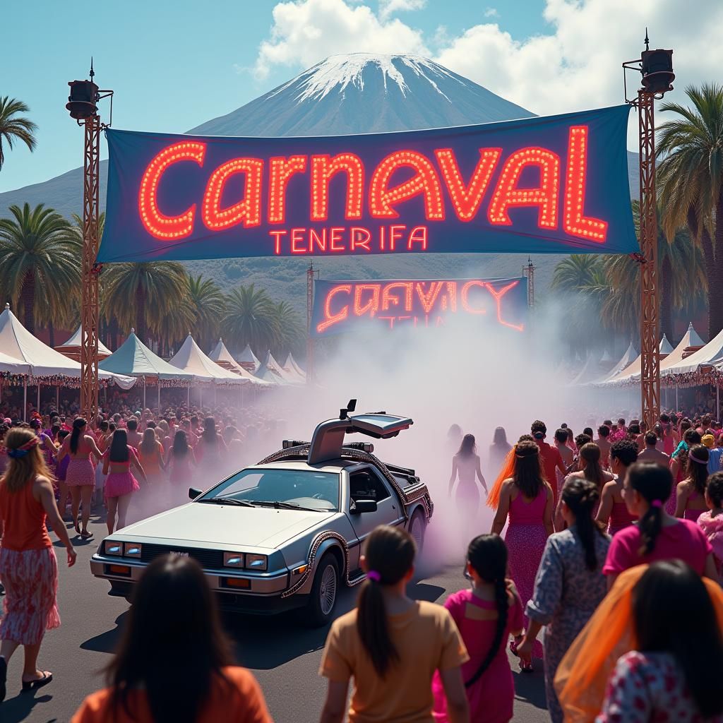 DeLorean at Tenerife Carnival: A Sci-Fi Spectacle