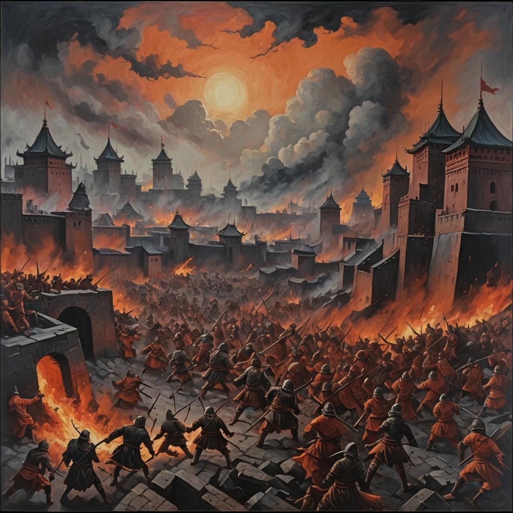 Mongol Siege Warfare: Plague and Destruction in Dark Fauvism