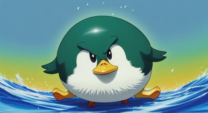 Happy Ghibli Cartoon Duck Macro Photography