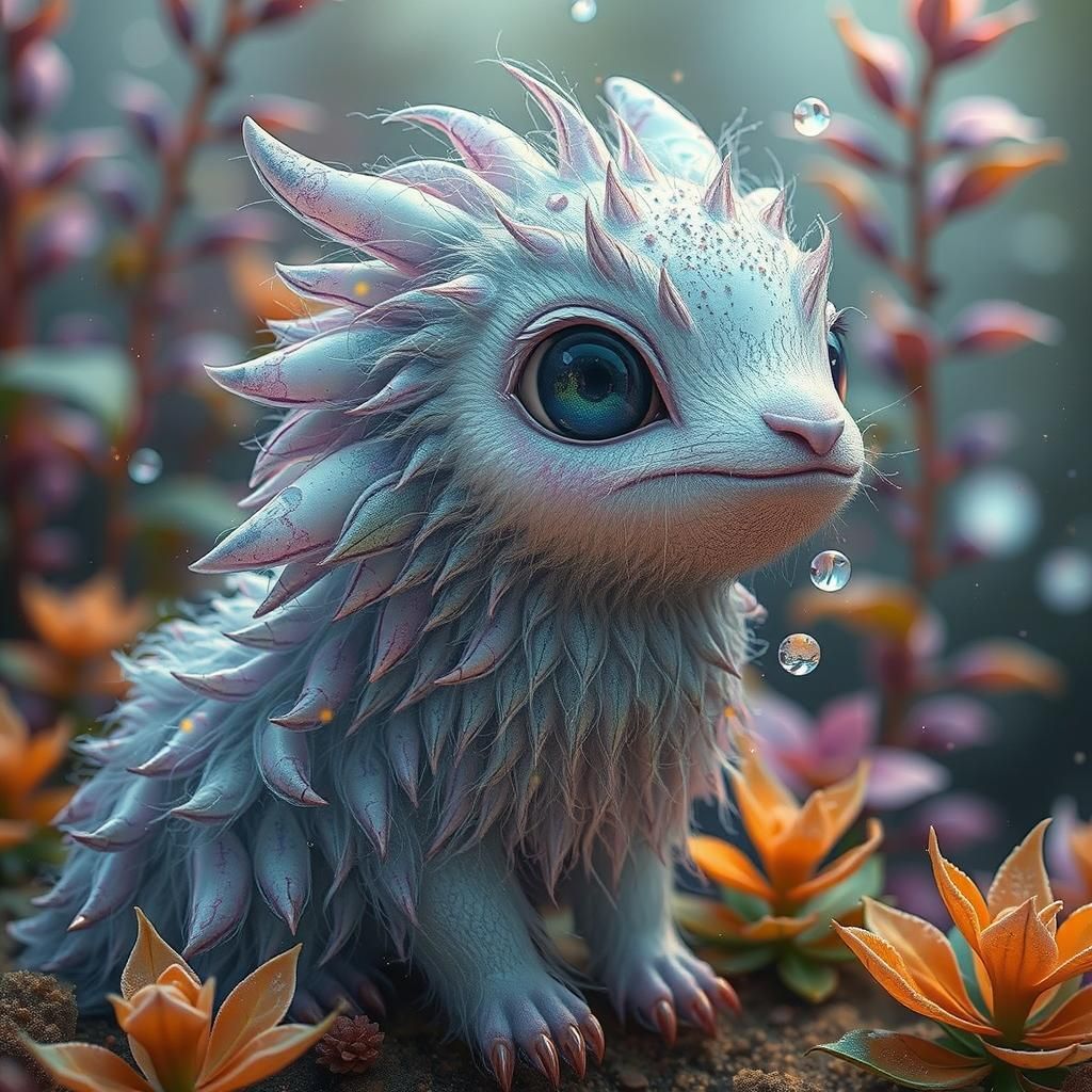 Hyperrealistic Portrait with Glowing Particles in Retro Sci-...