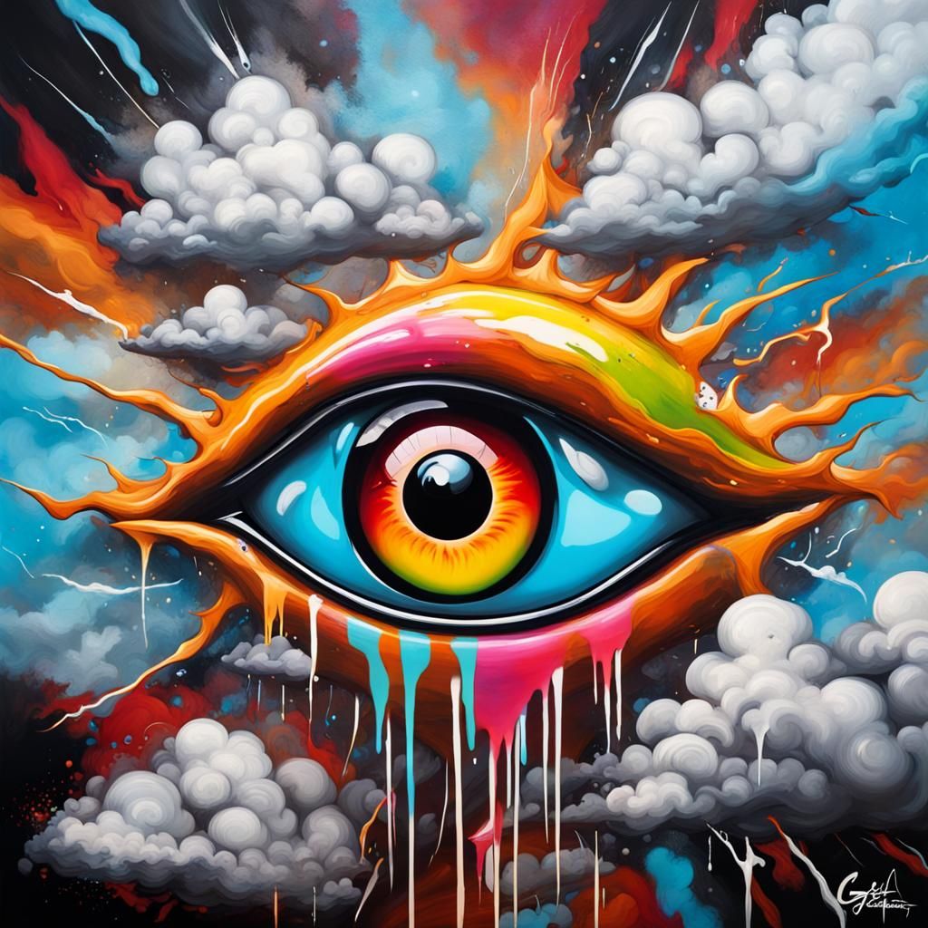 Eye of the Storm in Graffiti Art Style