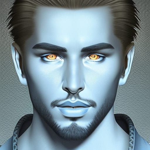 Menacing Young Man with Fiery Gaze