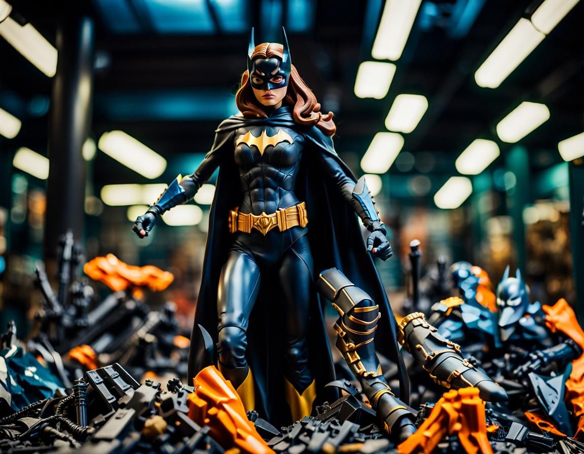 Batgirl Action Figure Victory in Maximalist Photo