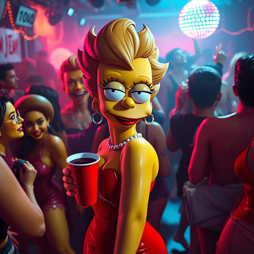 Confident Marge Simpson Disco Diva