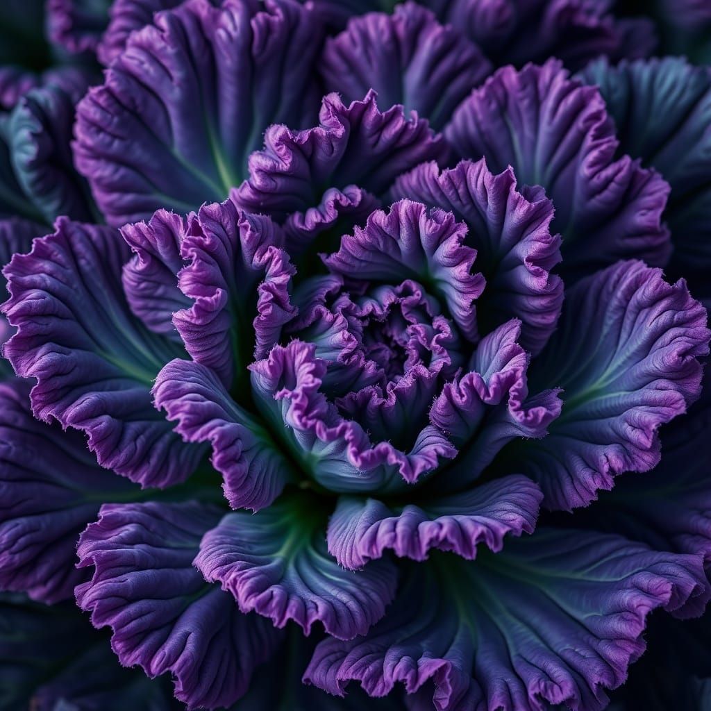 Ornamental Kale: Purple to Dark Green Matte Painting