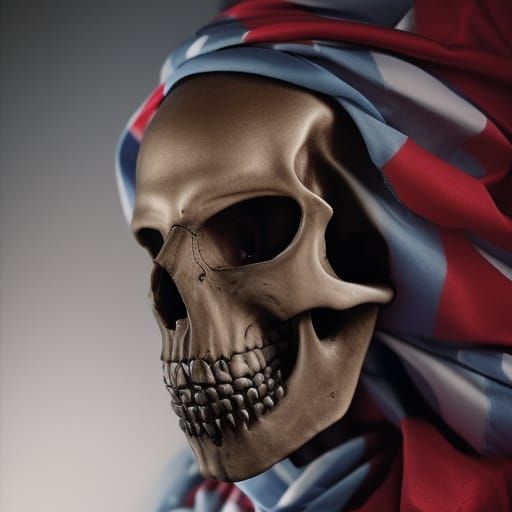 Skull in Knight Mask: Professional Color Portrait