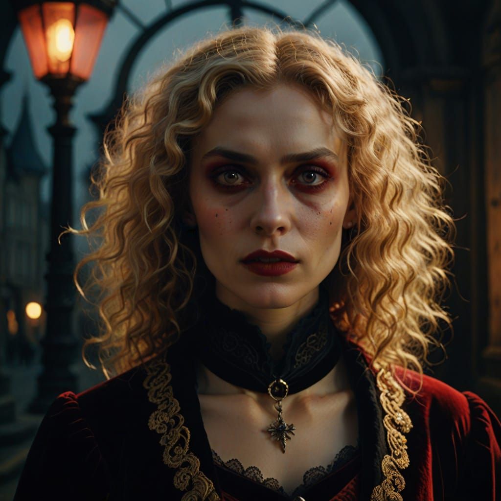 Estonian Vampire Portrait in Dark Academia Style