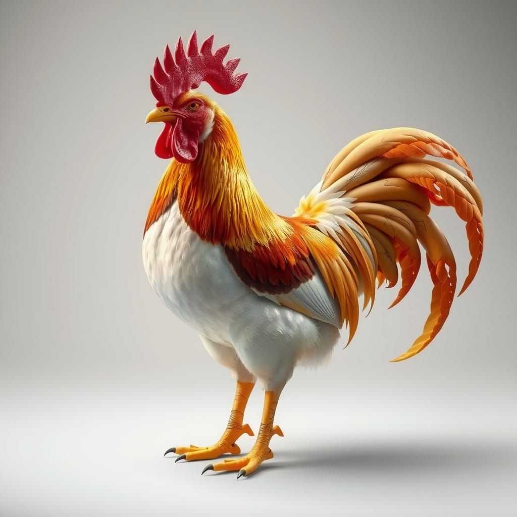 A Regal Lord Chicken in Luxurious Attire