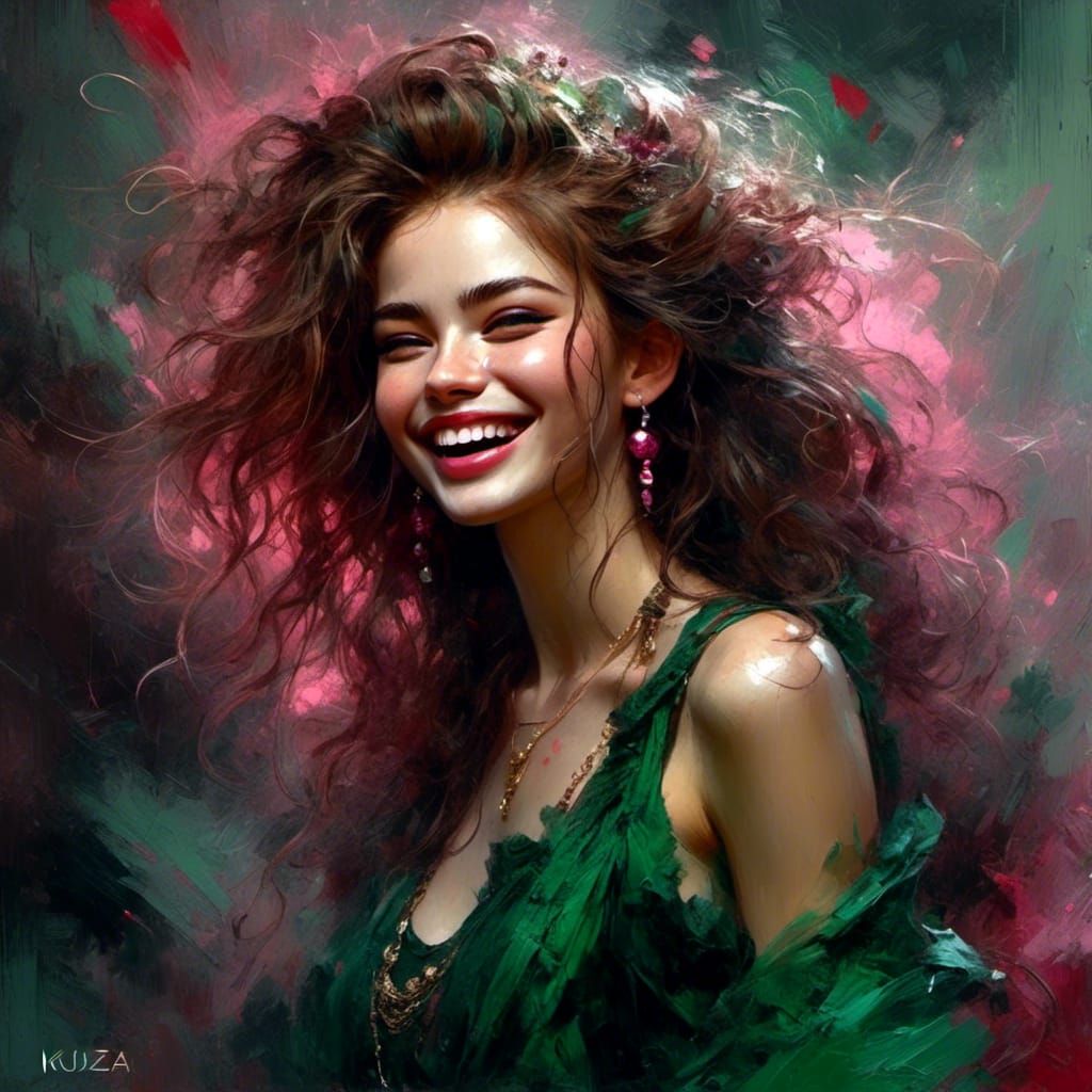 Queen Punk Laughing with Detailed Features