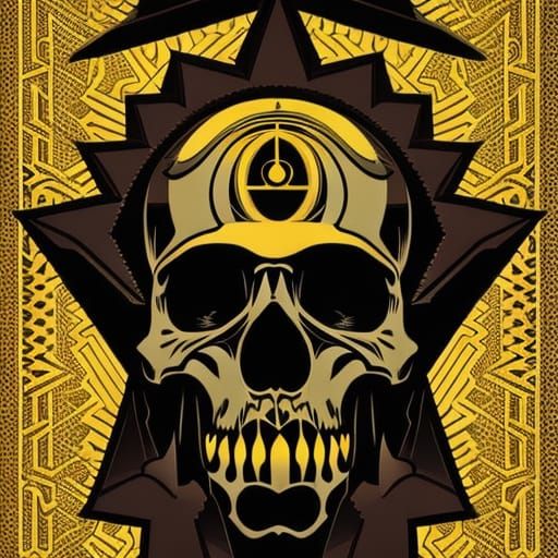 Screaming Skull Shrine in Vector Pop Art Style