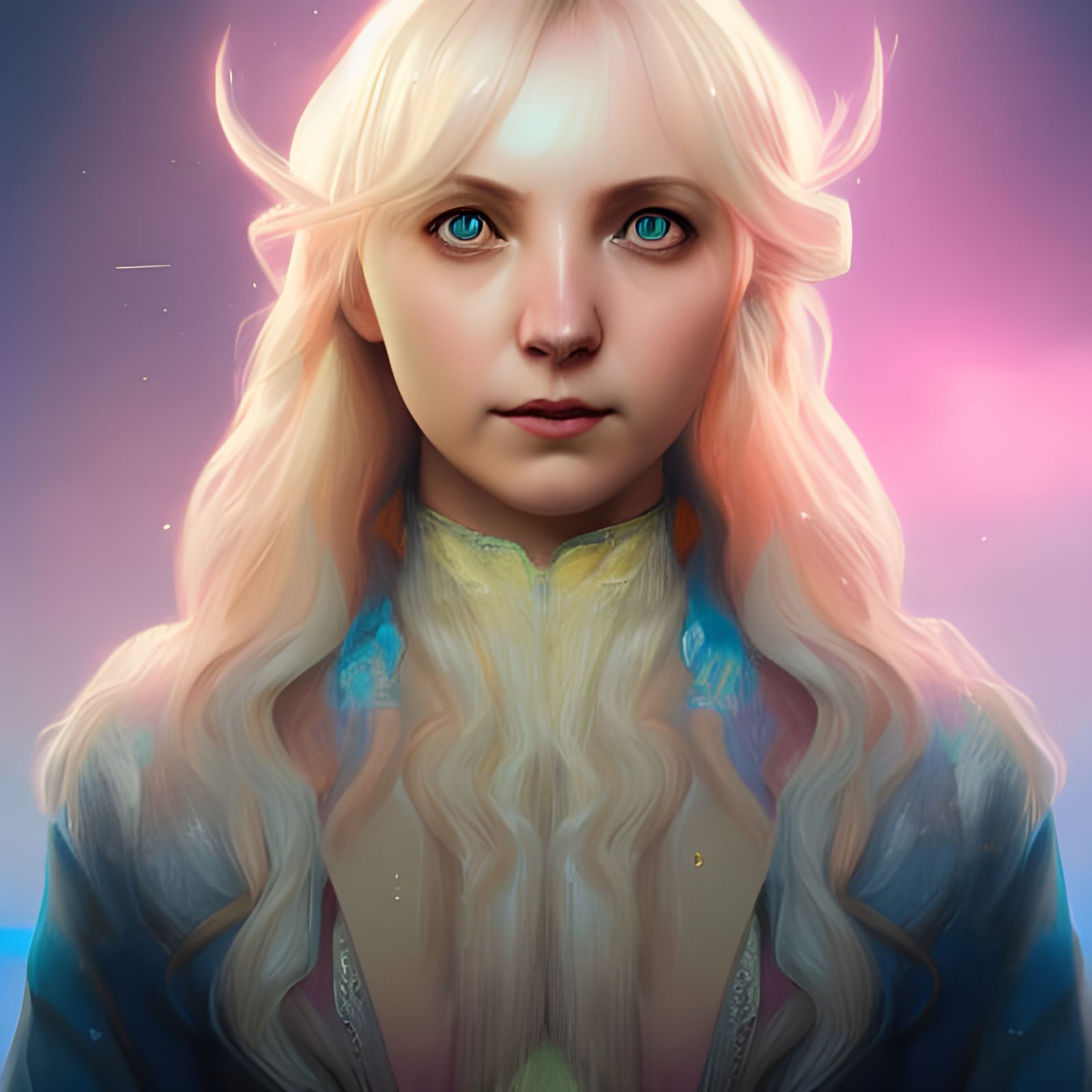 Detailed Portrait of Luna Lovegood in Art Nouveau Style