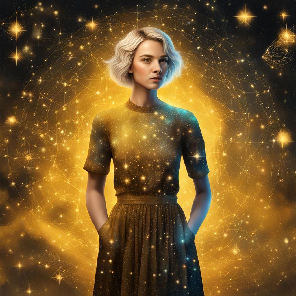Leo Constellation: Woman in Astral Star-Dress