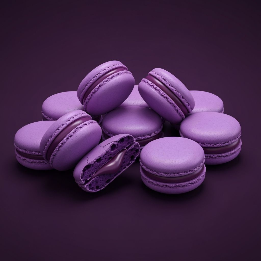Delicious Purple Macarons in 8K Resolution