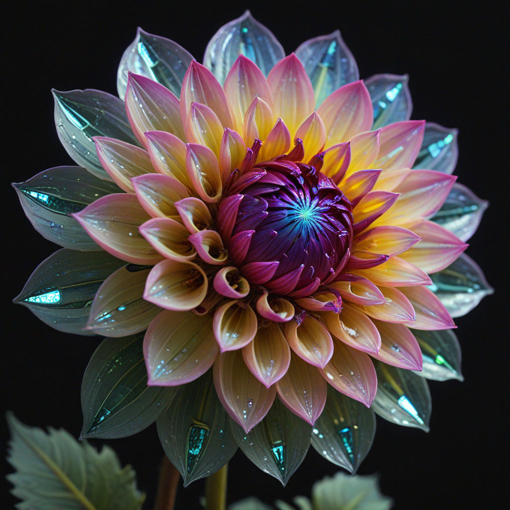 mechanical botanical Dahlia,